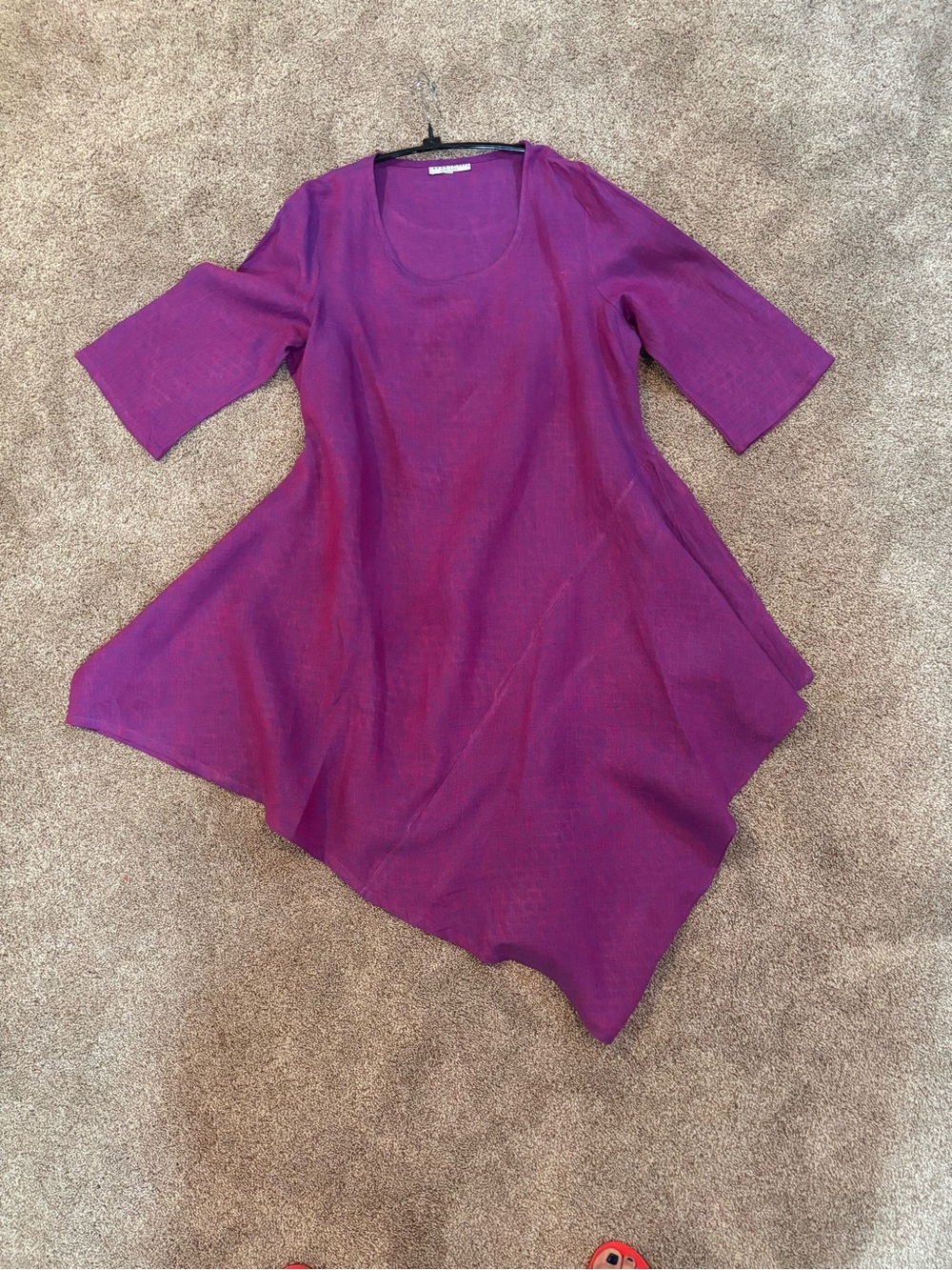 bryn Walker Magenta Tunic with Asymmetric Hem